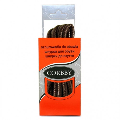 Шнурки для обуви 120см. круглые толстые с пропиткой (012 - коричневые) CORBBY арт.corb5411c